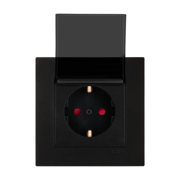 Slika EXEN Karell suva priključnica sa poklopcem 200-141403-240 metalik crna